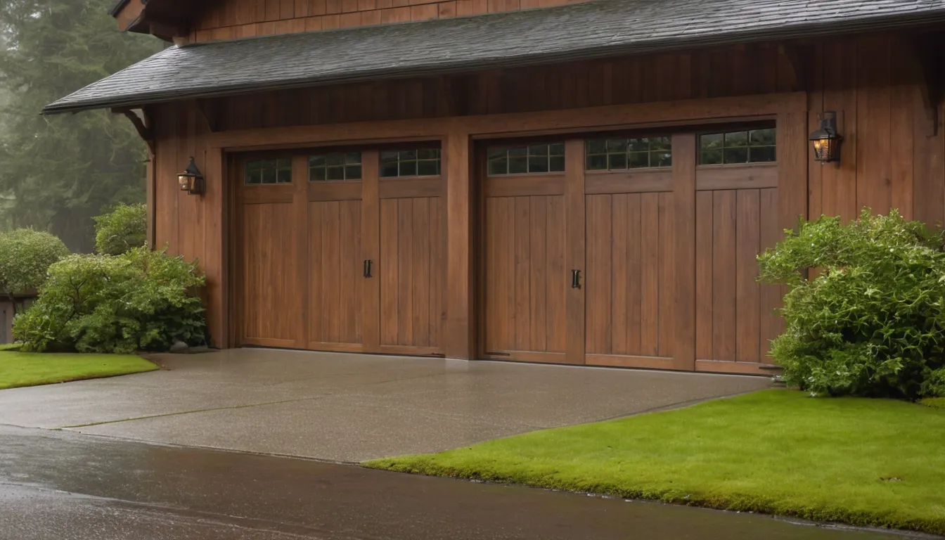 A provider checking the track of an older wood garage door on a craftsman house in Seattle